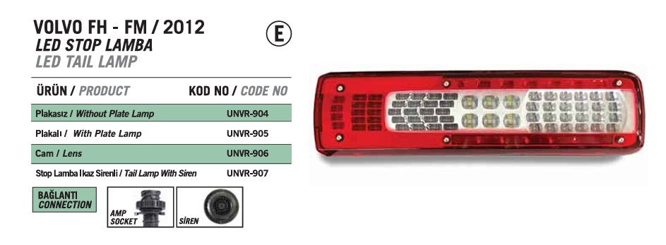 STOP LAMBASI CAMI VOLVO FH 12 V-4 82849905 LED